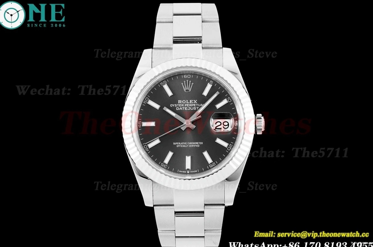 Stk Oyster 41mm Datejust 904L VR3235 SS 126334 SS King Grey 0429